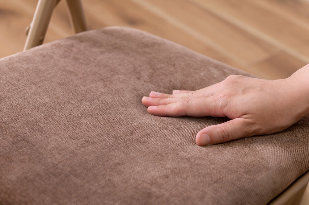 フォールディングチェア 折りたたみ式 4点セット 椅子 背もたれ付き ヴィンテージ デスクチェア ベロア調 チェア【az-pc33】