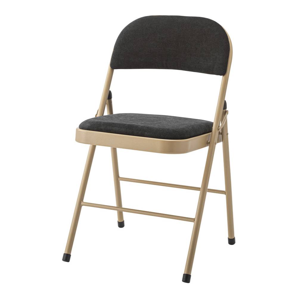 ブラック 折りたたみ式 フットレスト付き デスクチェア