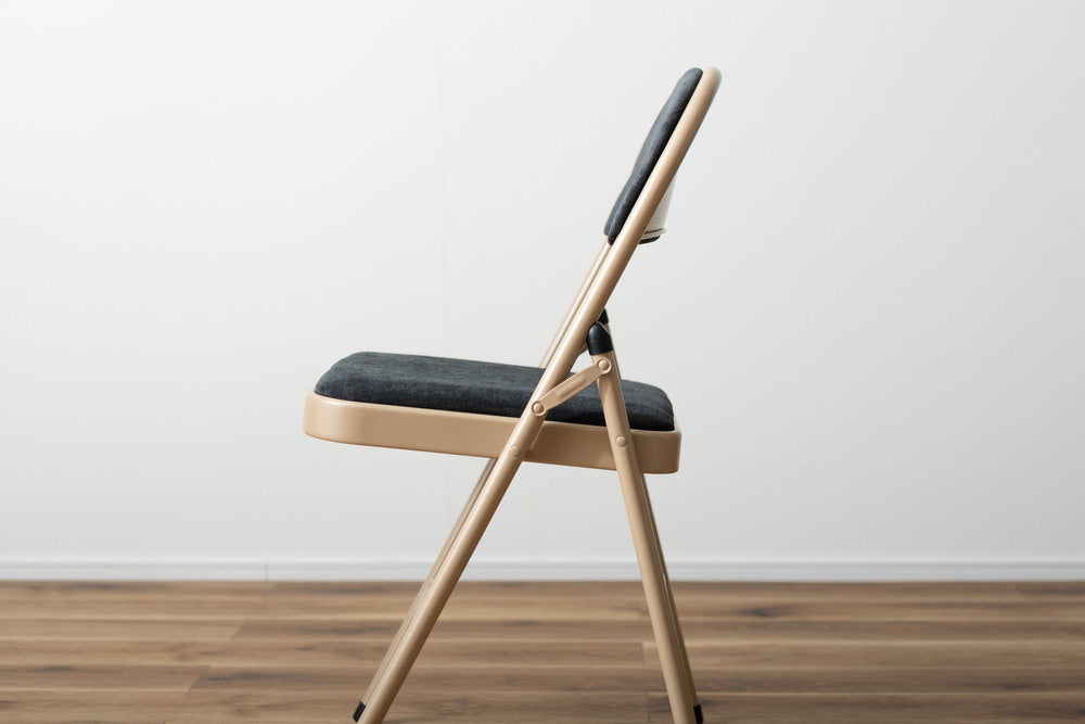 フォールディングチェア 折りたたみ式 4点セット 椅子 背もたれ付き ヴィンテージ デスクチェア ベロア調 チェア【az-pc33】