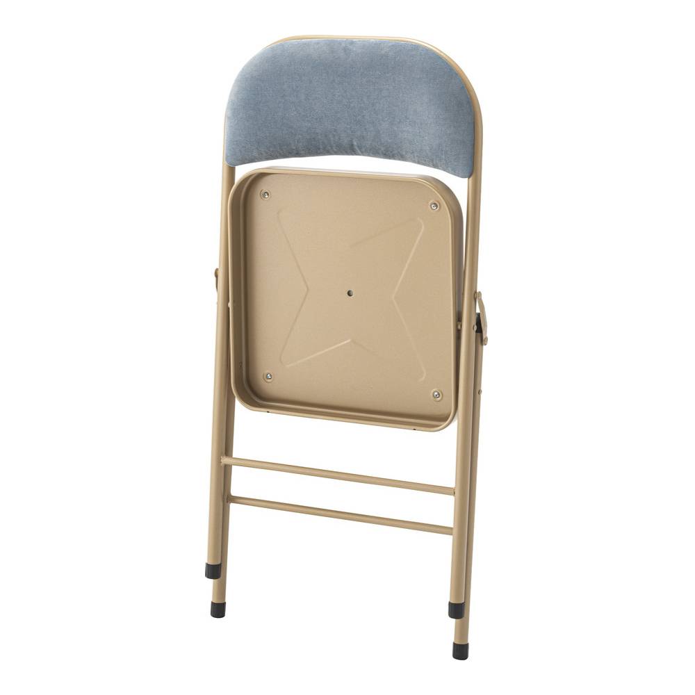 フォールディングチェア 折りたたみ式 4点セット 椅子 背もたれ付き ヴィンテージ デスクチェア ベロア調 チェア【az-pc33】