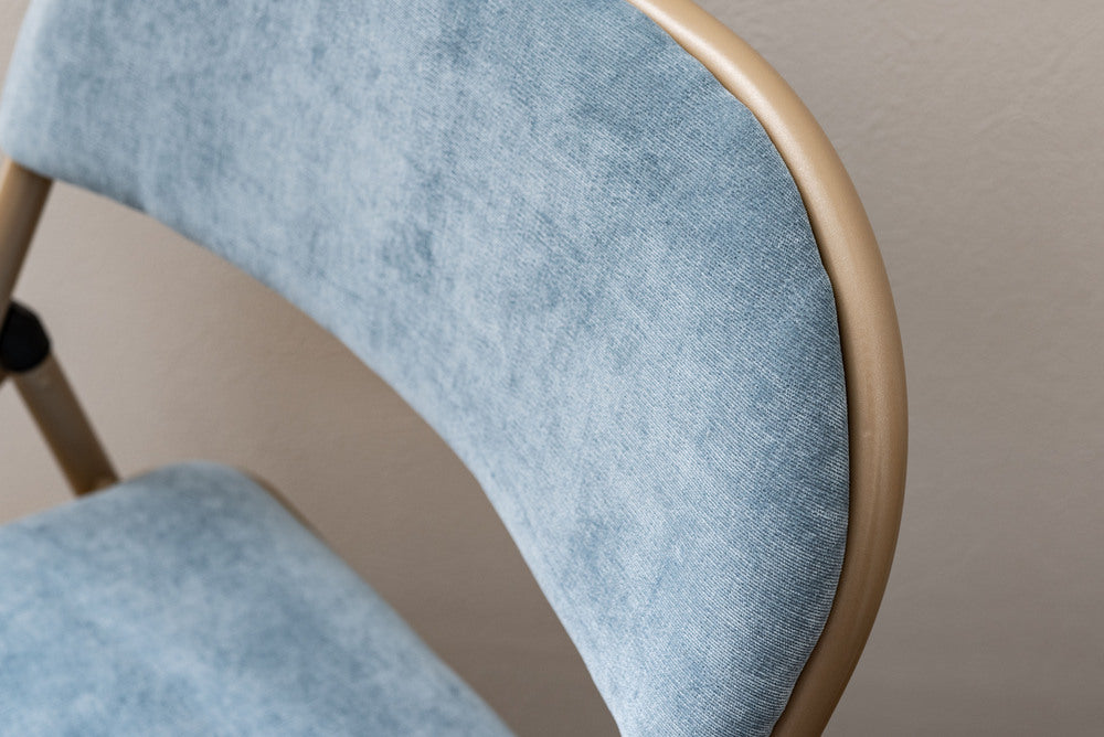 フォールディングチェア 折りたたみ式 4点セット 椅子 背もたれ付き ヴィンテージ デスクチェア ベロア調 チェア【az-pc33】