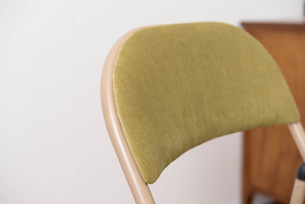 フォールディングチェア 折りたたみ式 4点セット 椅子 背もたれ付き ヴィンテージ デスクチェア ベロア調 チェア【az-pc33】