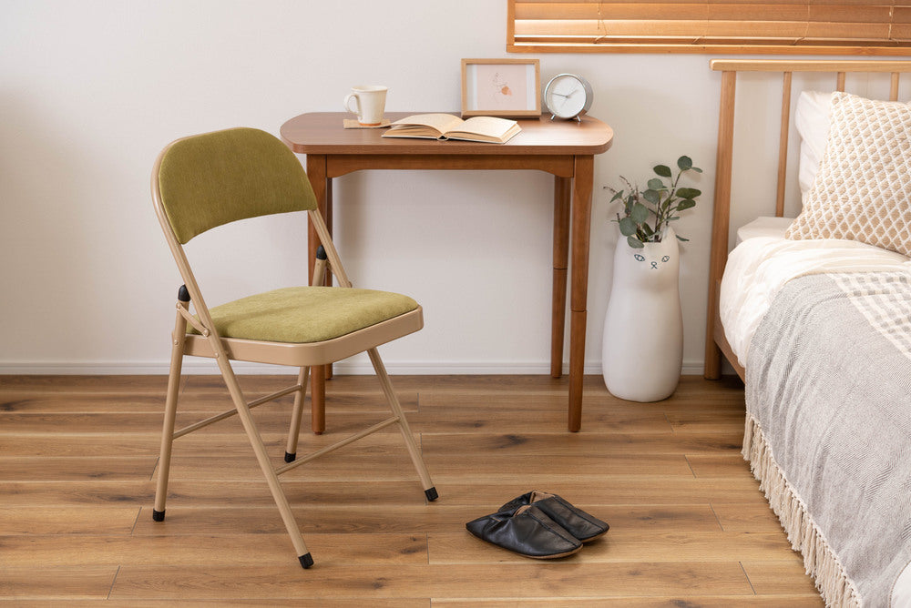 フォールディングチェア 折りたたみ式 4点セット 椅子 背もたれ付き ヴィンテージ デスクチェア ベロア調 チェア【az-pc33】