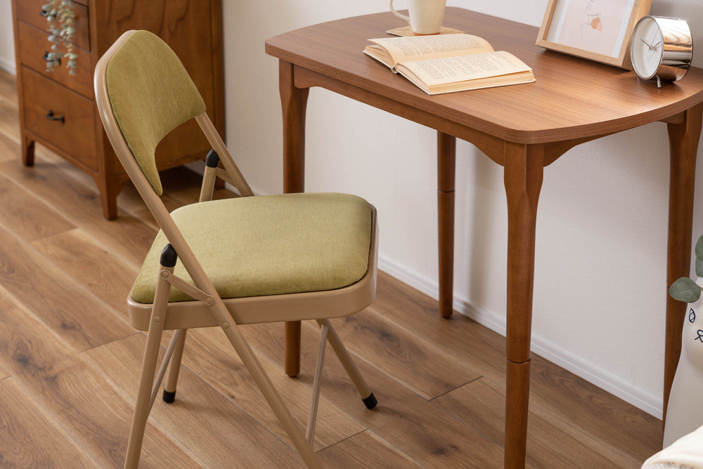 フォールディングチェア 折りたたみ式 4点セット 椅子 背もたれ付き ヴィンテージ デスクチェア ベロア調 チェア【az-pc33】