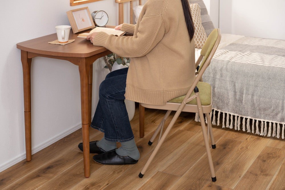 フォールディングチェア 折りたたみ式 4点セット 椅子 背もたれ付き ヴィンテージ デスクチェア ベロア調 チェア【az-pc33】