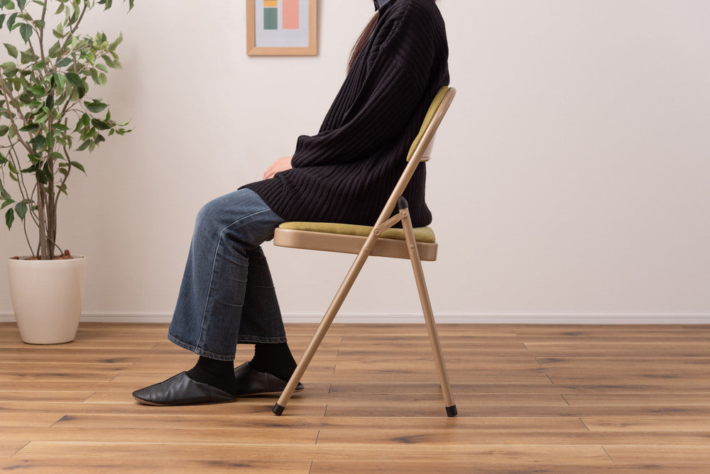 フォールディングチェア 折りたたみ式 4点セット 椅子 背もたれ付き ヴィンテージ デスクチェア ベロア調 チェア【az-pc33】