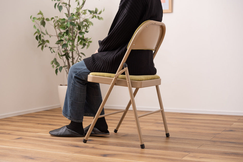 フォールディングチェア 折りたたみ式 4点セット 椅子 背もたれ付き ヴィンテージ デスクチェア ベロア調 チェア【az-pc33】