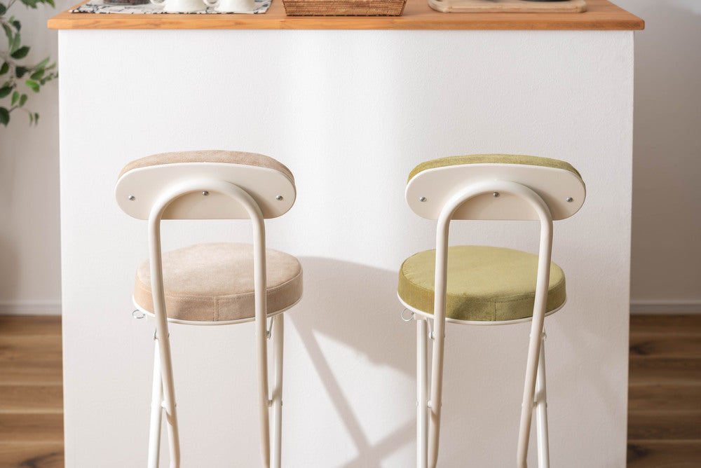 ロンダ ハイチェア フォールディングチェア 折りたたみ式 4点セット 椅子 背もたれ付き 丸形 カウンター【az-pc35】