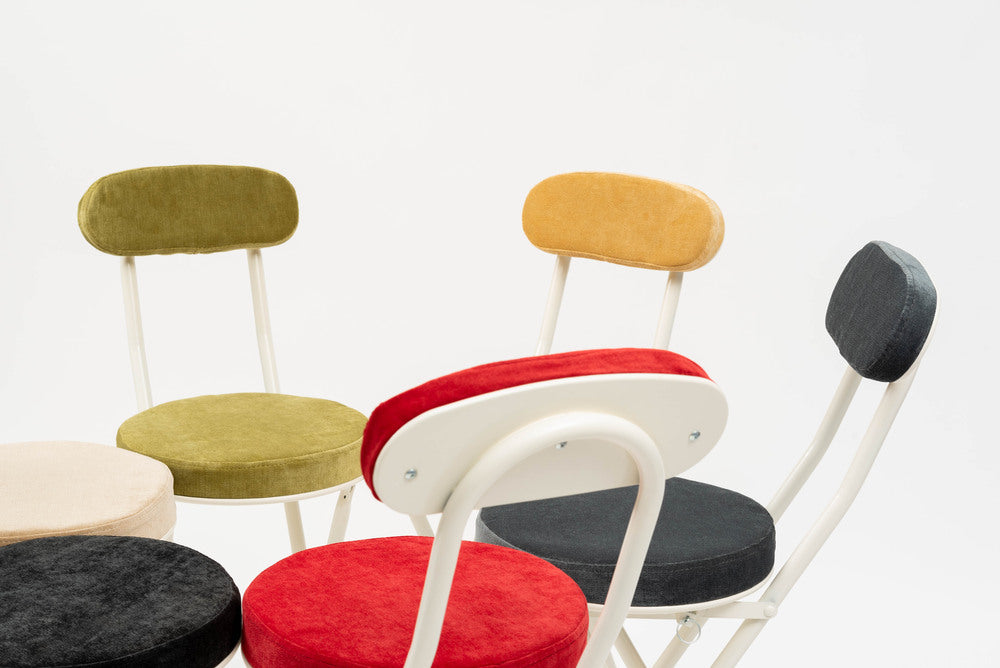 ロンダ ハイチェア フォールディングチェア 折りたたみ式 4点セット 椅子 背もたれ付き 丸形 カウンター【az-pc35】