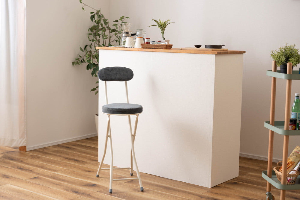 ロンダ ハイチェア フォールディングチェア 折りたたみ式 4点セット 椅子 背もたれ付き 丸形 カウンター【az-pc35】