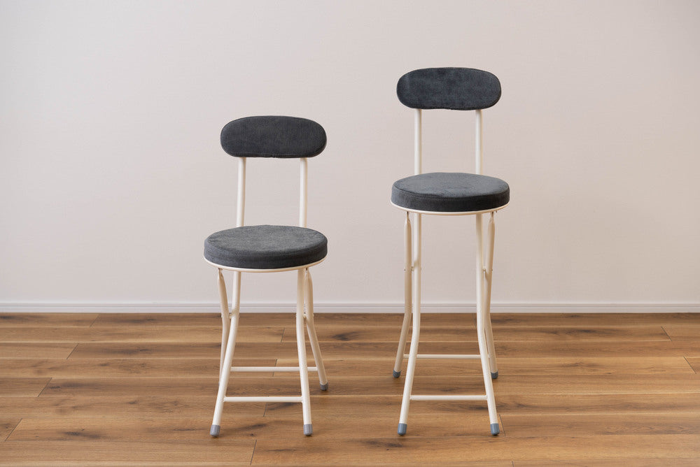 ロンダ ハイチェア フォールディングチェア 折りたたみ式 4点セット 椅子 背もたれ付き 丸形 カウンター【az-pc35】