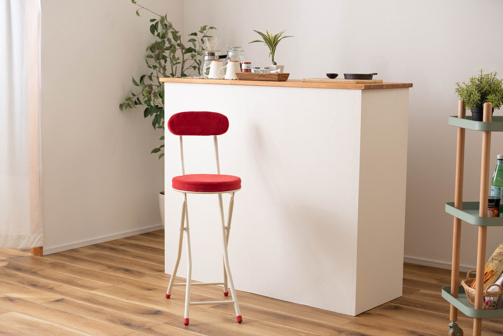 ロンダ ハイチェア フォールディングチェア 折りたたみ式 4点セット 椅子 背もたれ付き 丸形 カウンター【az-pc35】