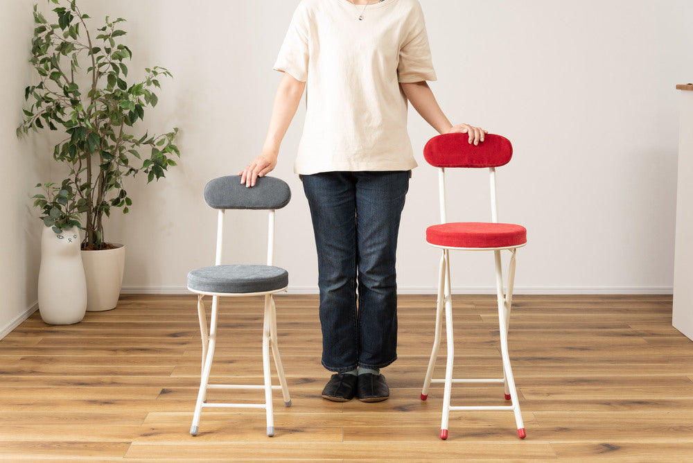 ロンダ ハイチェア フォールディングチェア 折りたたみ式 4点セット 椅子 背もたれ付き 丸形 カウンター【az-pc35】