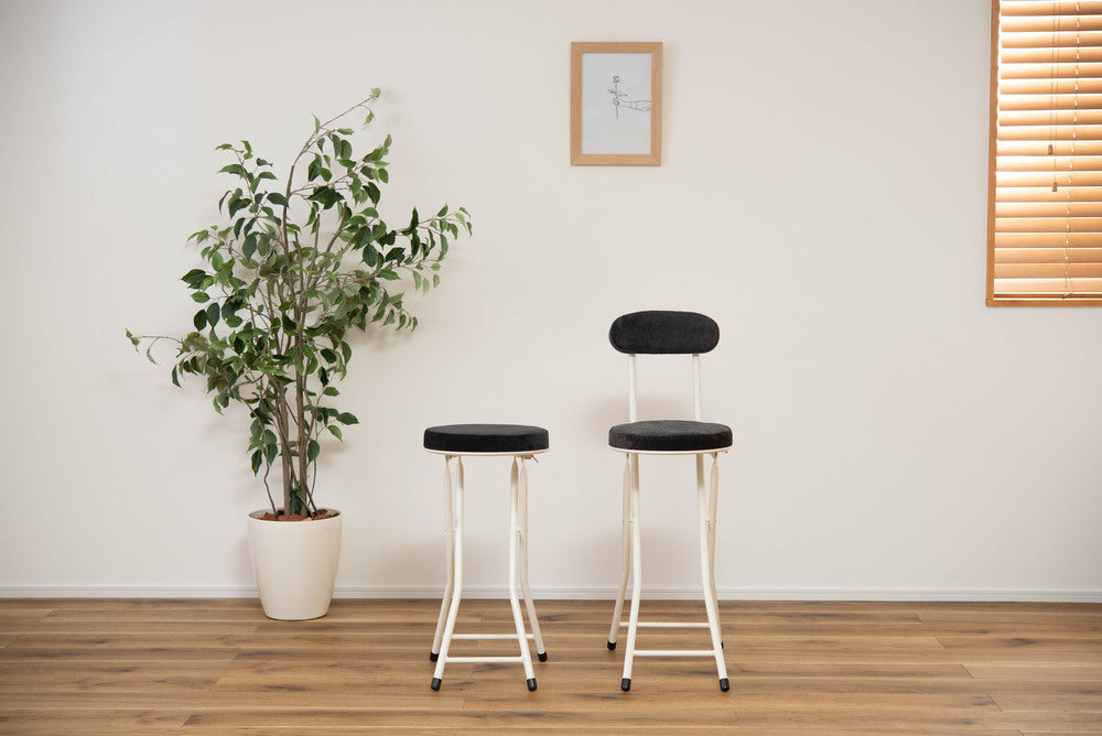 ロンダ ハイチェア フォールディングチェア 折りたたみ式 4点セット 椅子 背もたれ付き 丸形 カウンター【az-pc35】