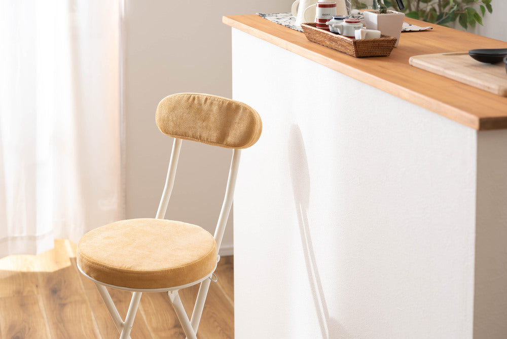 ロンダ ハイチェア フォールディングチェア 折りたたみ式 4点セット 椅子 背もたれ付き 丸形 カウンター【az-pc35】