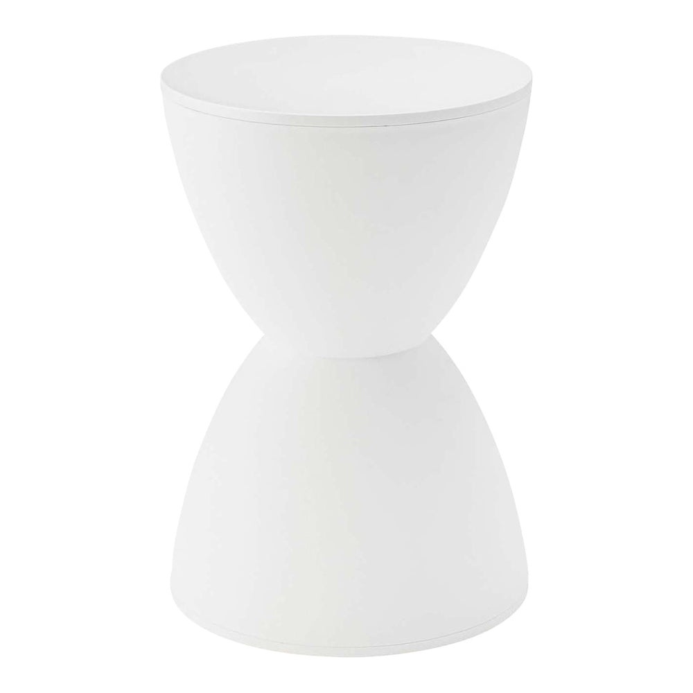 ホワイト 砂時計フォルム サイドテーブル