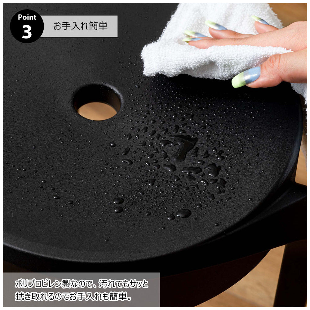 お手入れ簡単 プラスチック製 ブラック