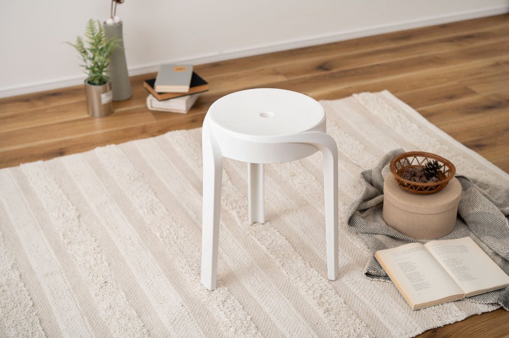 スツール スタッキング 丸椅子 積み重ね 6脚セット シンプル 椅子 プラスチック 予備椅子【az-pc860】