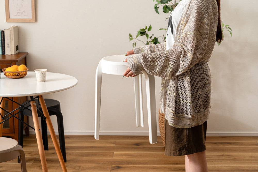 スツール スタッキング 丸椅子 積み重ね 6脚セット シンプル 椅子 プラスチック 予備椅子【az-pc860】