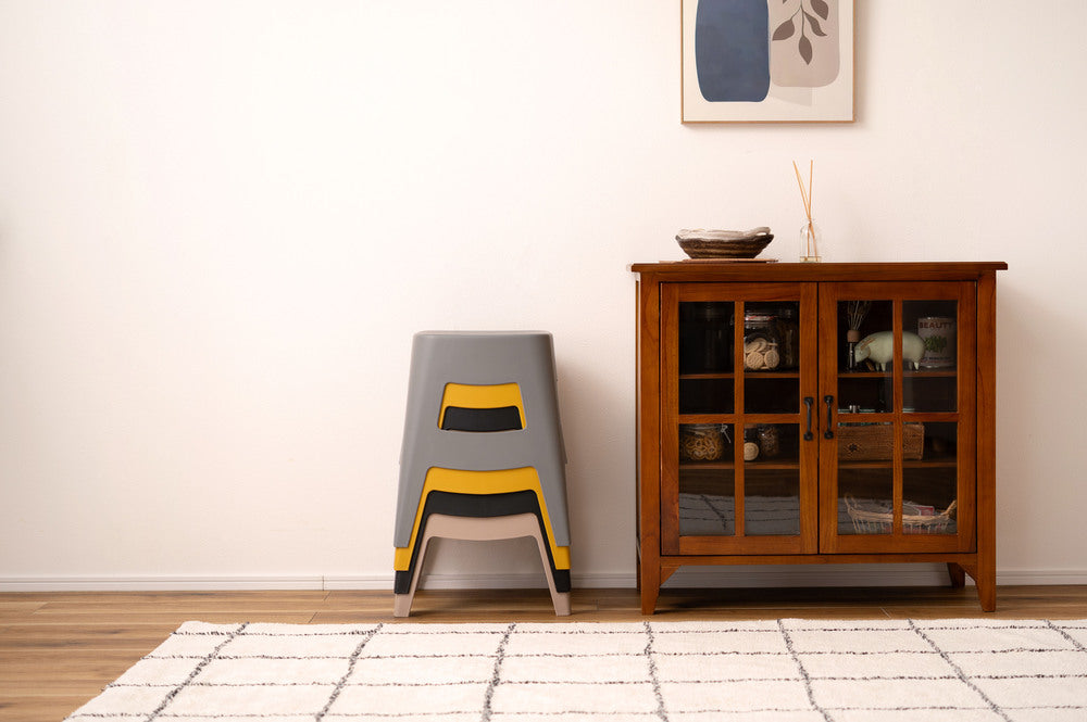 ペポ スツール スタッキング 4脚セット シンプル 椅子 プラスチック 予備椅子【az-pc865】