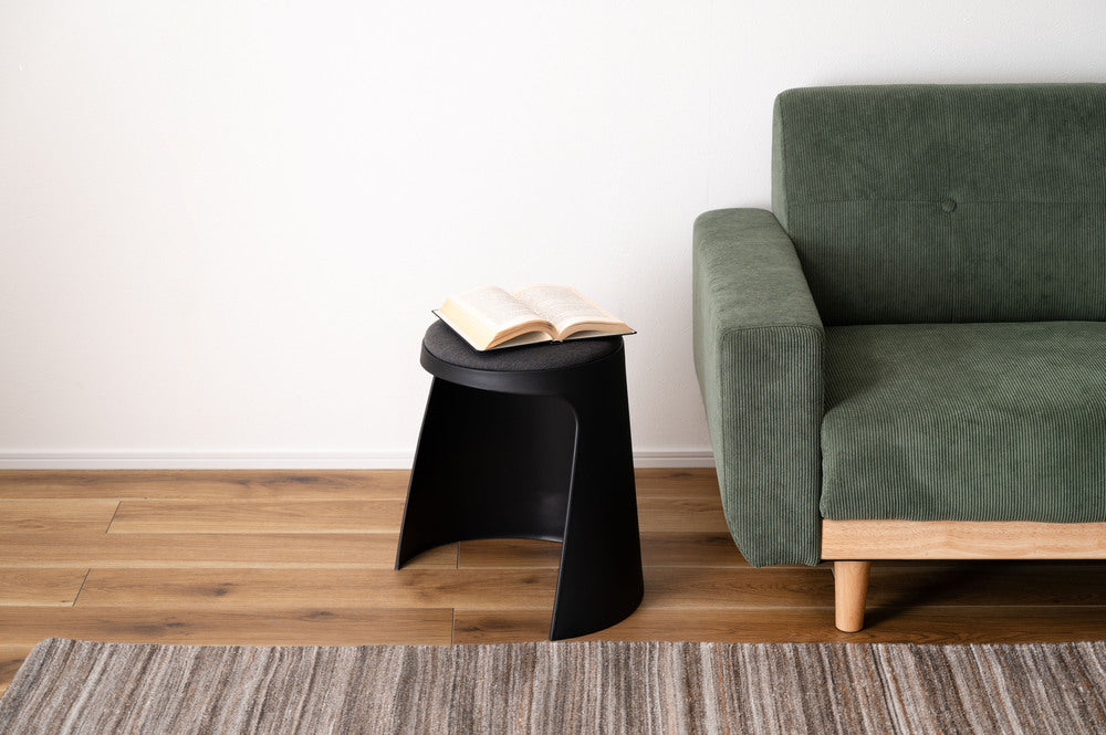 カヌレ スツール 丸形 スタッキング 椅子 4脚セット シンプル 玄関椅子 収納スツール【az-toe128】