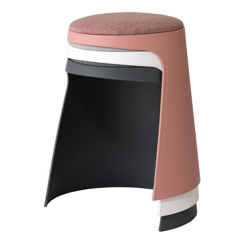 カヌレ スツール 丸形 スタッキング 椅子 4脚セット シンプル 玄関椅子 収納スツール【az-toe128】