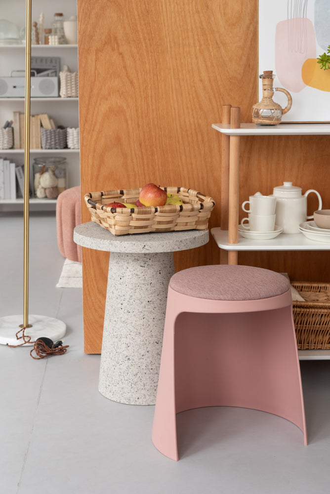 カヌレ スツール 丸形 スタッキング 椅子 4脚セット シンプル 玄関椅子 収納スツール【az-toe128】