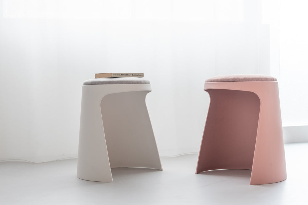 カヌレ スツール 丸形 スタッキング 椅子 4脚セット シンプル 玄関椅子 収納スツール【az-toe128】