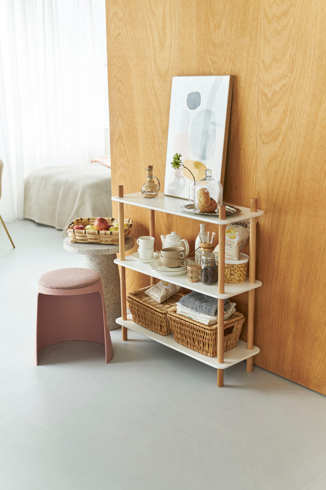 カヌレ スツール 丸形 スタッキング 椅子 4脚セット シンプル 玄関椅子 収納スツール【az-toe128】