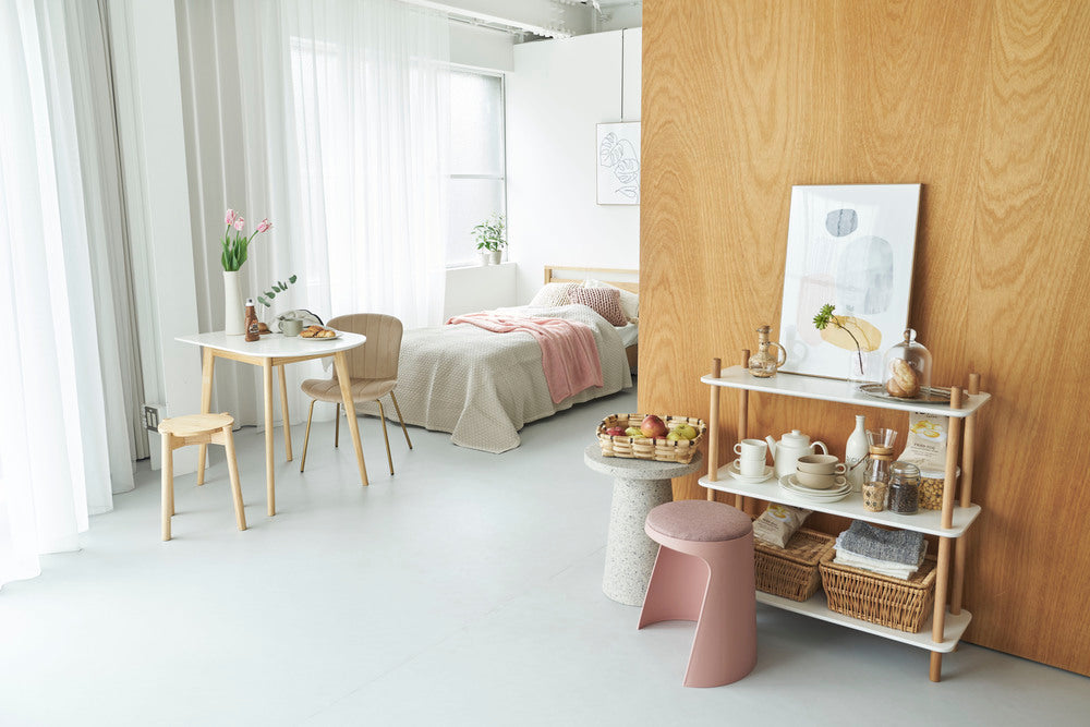 カヌレ スツール 丸形 スタッキング 椅子 4脚セット シンプル 玄関椅子 収納スツール【az-toe128】