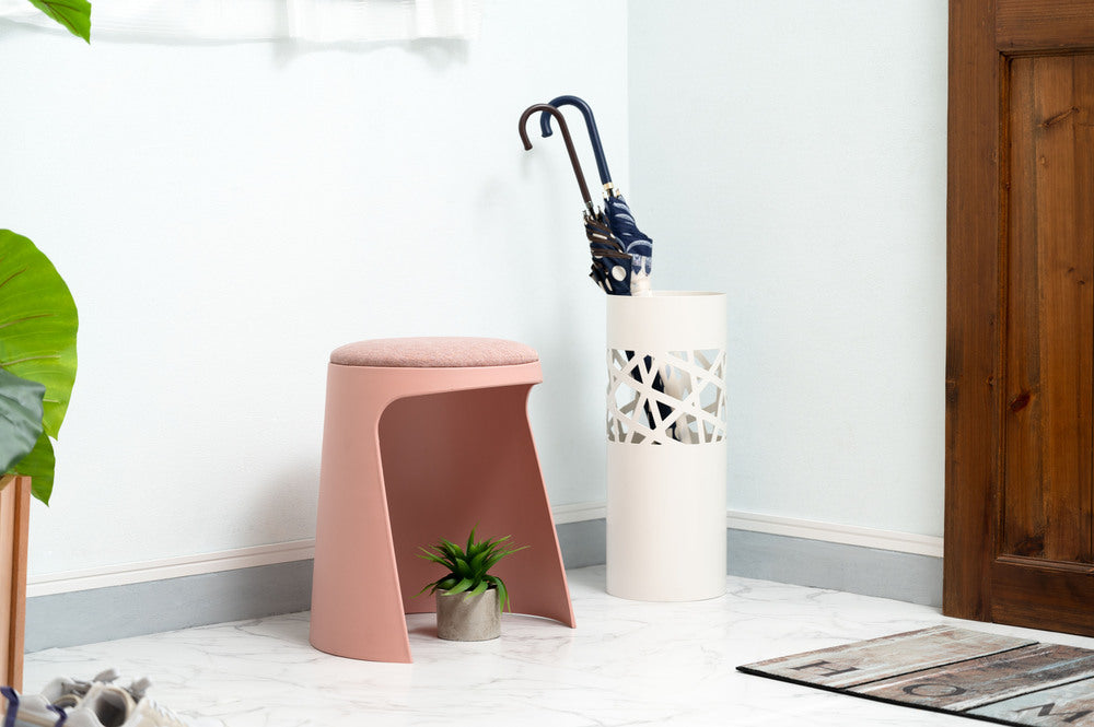 カヌレ スツール 丸形 スタッキング 椅子 4脚セット シンプル 玄関椅子 収納スツール【az-toe128】