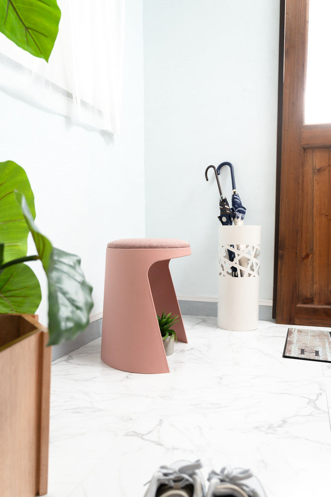 カヌレ スツール 丸形 スタッキング 椅子 4脚セット シンプル 玄関椅子 収納スツール【az-toe128】