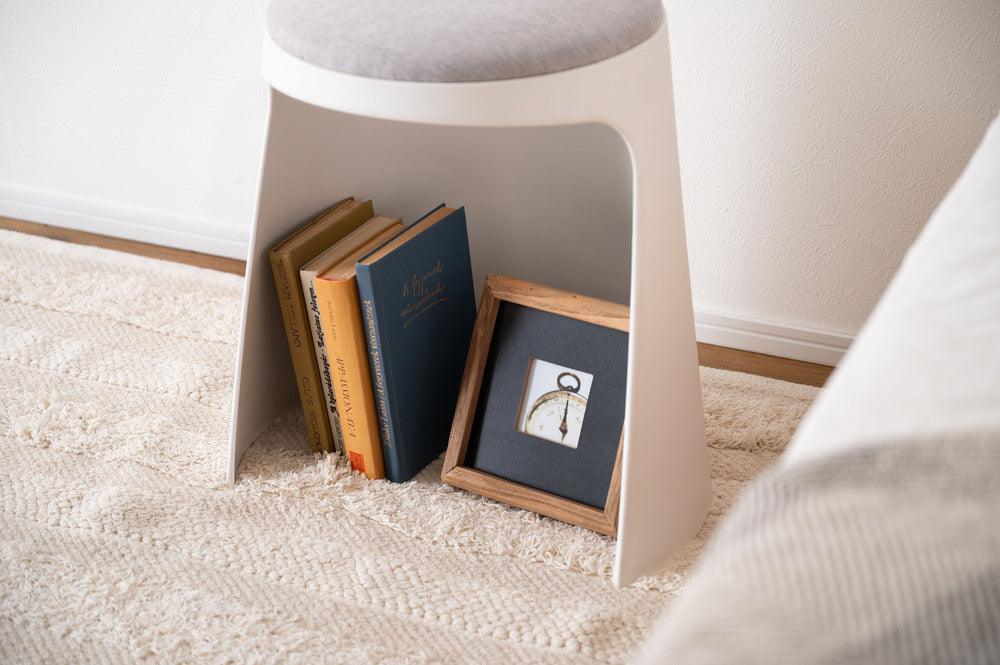 カヌレ スツール 丸形 スタッキング 椅子 4脚セット シンプル 玄関椅子 収納スツール【az-toe128】