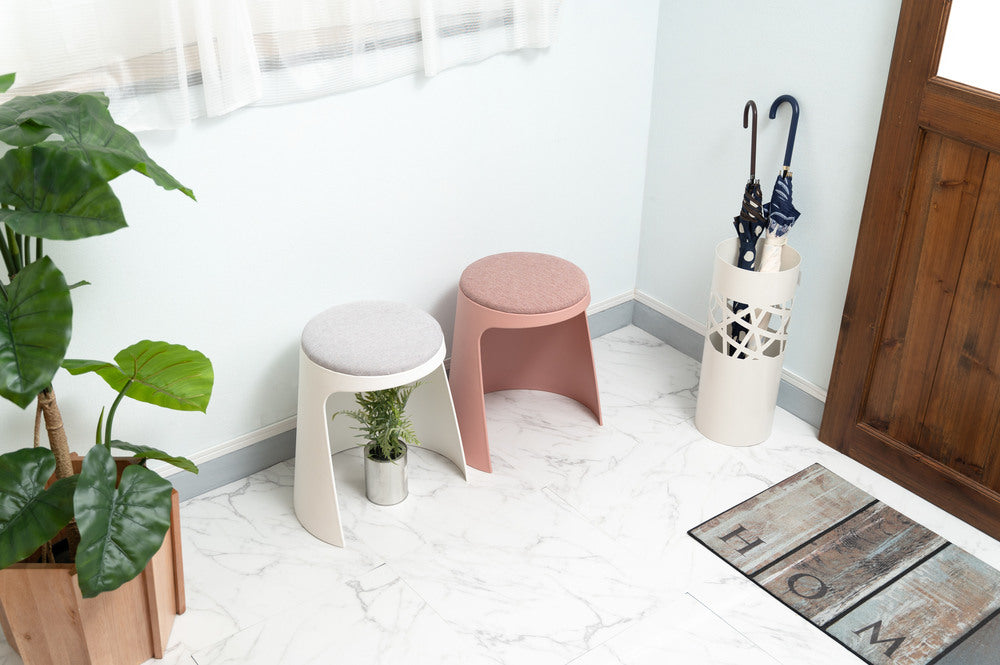 カヌレ スツール 丸形 スタッキング 椅子 4脚セット シンプル 玄関椅子 収納スツール【az-toe128】