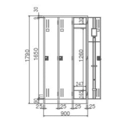 商品サイズ W900 3人用ロッカー