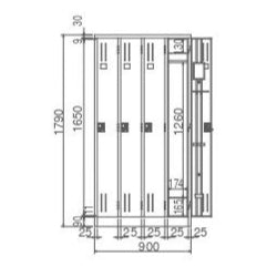 プッシュ錠 4人用タイプ オフィスロッカー