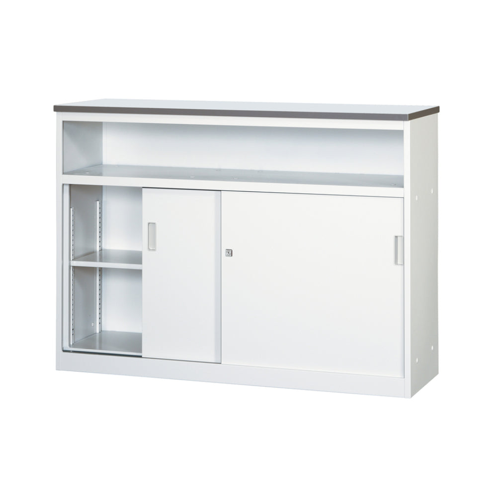 システムカウンター 中棚付き ホワイト