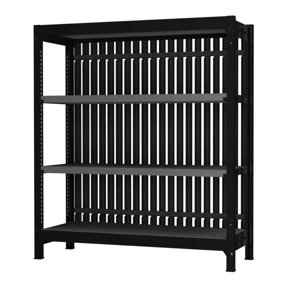 格子ラック ボルトレス 簡単組立 収納効率特化 基本セット W1200タイプ H1400【オフィス家具市場】