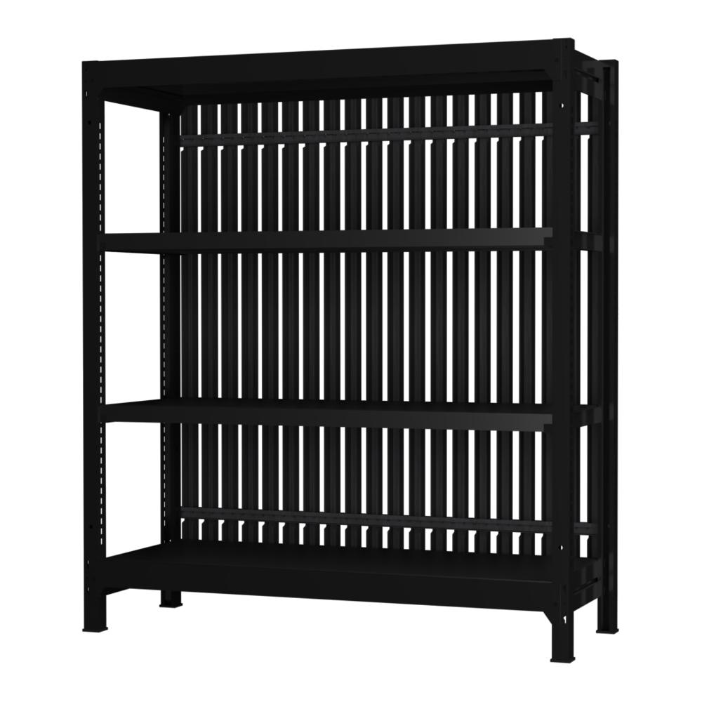 格子ラック ボルトレス 簡単組立 収納効率特化 基本セット W1200タイプ H1400【オフィス家具市場】