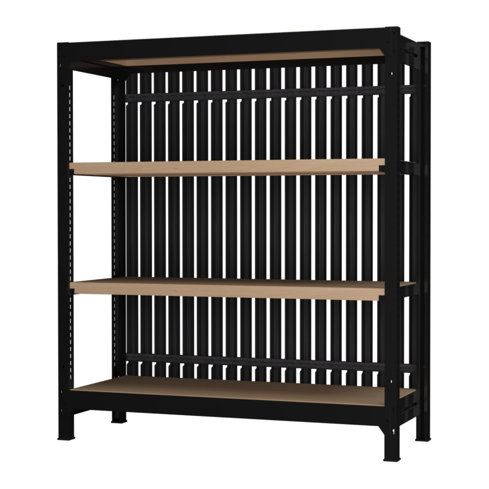 格子ラック ボルトレス 簡単組立 収納効率特化 基本セット W1200タイプ H1400【オフィス家具市場】