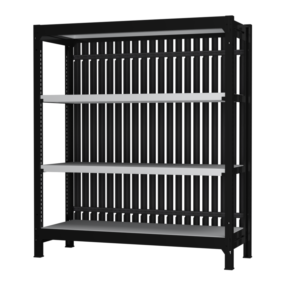 格子ラック ボルトレス 簡単組立 収納効率特化 基本セット W1200タイプ H1400【オフィス家具市場】