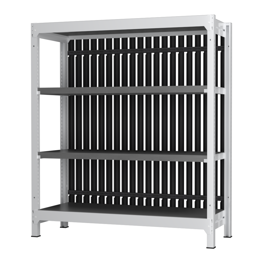 格子ラック ボルトレス 簡単組立 収納効率特化 基本セット W1200タイプ H1400【オフィス家具市場】