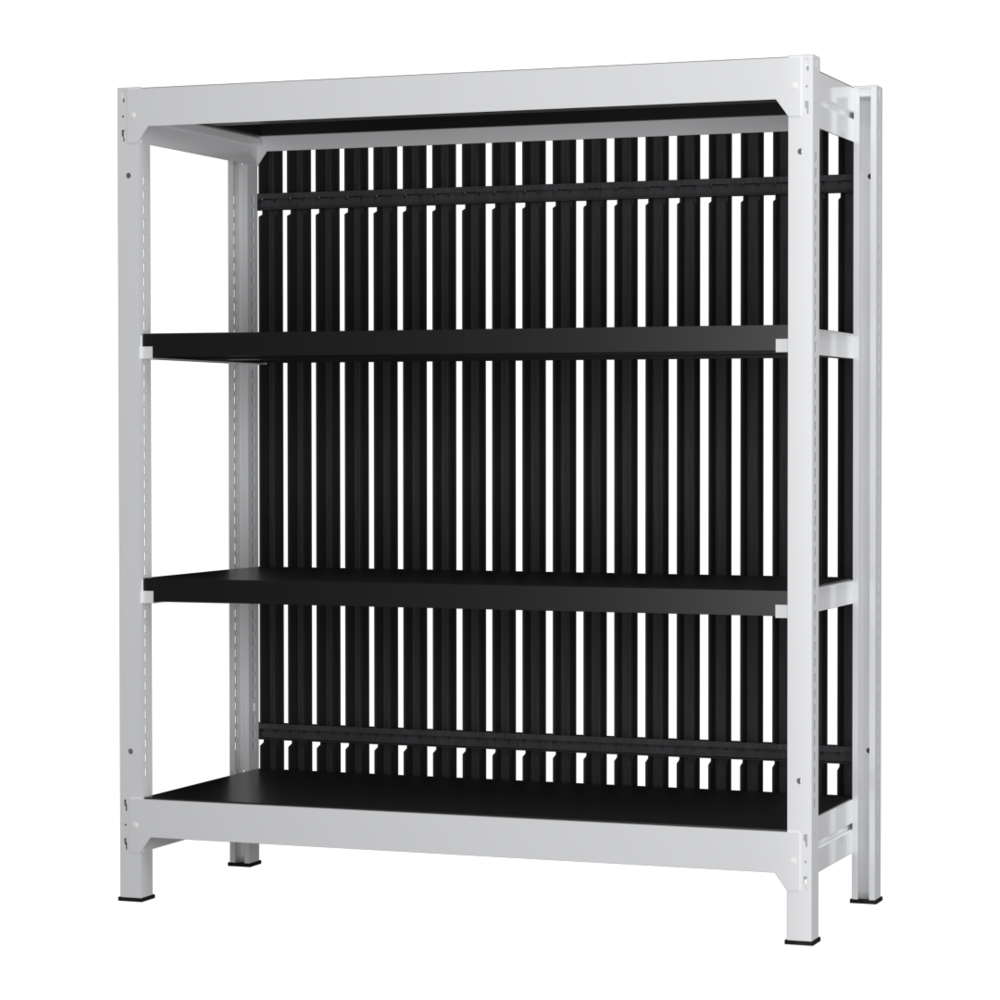 格子ラック ボルトレス 簡単組立 収納効率特化 基本セット W1200タイプ H1400【オフィス家具市場】