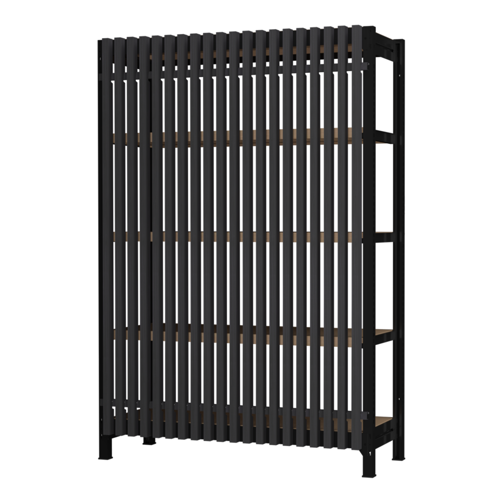 格子ラック ボルトレス 簡単組立 収納効率特化 基本セット W1200タイプ H1800【オフィス家具市場】