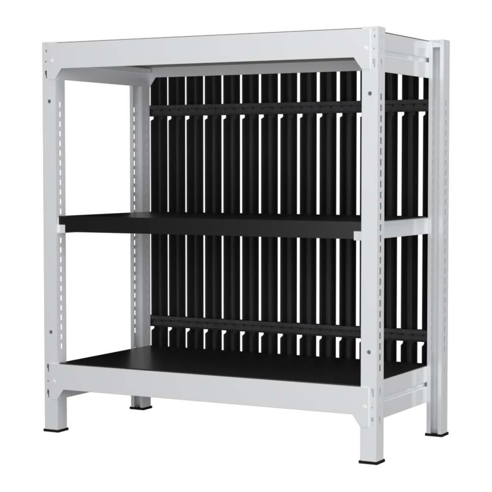 格子ラック ボルトレス 簡単組立 収納効率特化 基本セット W900タイプ H1000【オフィス家具市場】