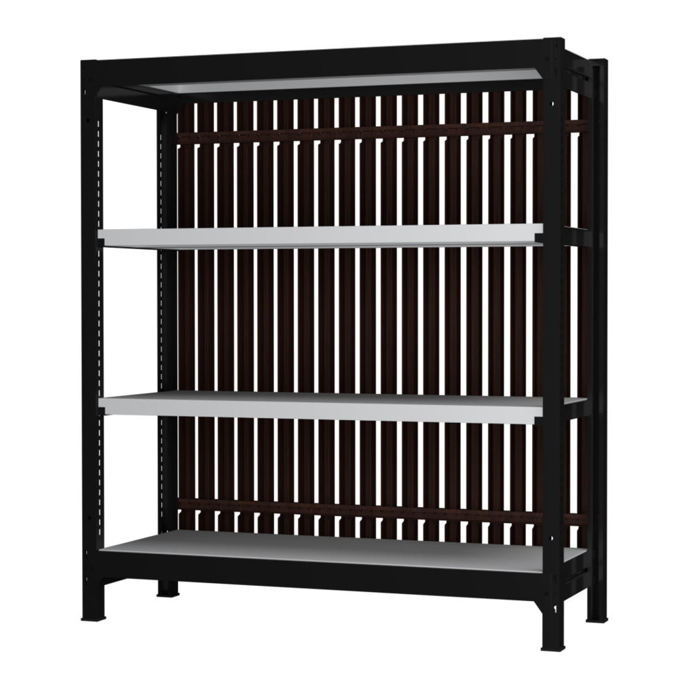 格子ラック ボルトレス 簡単組立 収納効率特化 基本セット W1200タイプ H1400【オフィス家具市場】