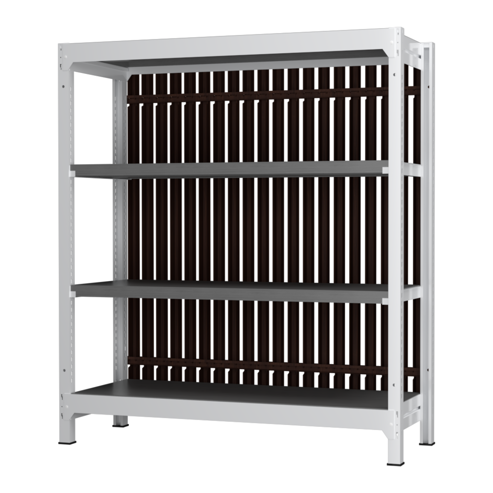 格子ラック ボルトレス 簡単組立 収納効率特化 基本セット W1200タイプ H1400【オフィス家具市場】