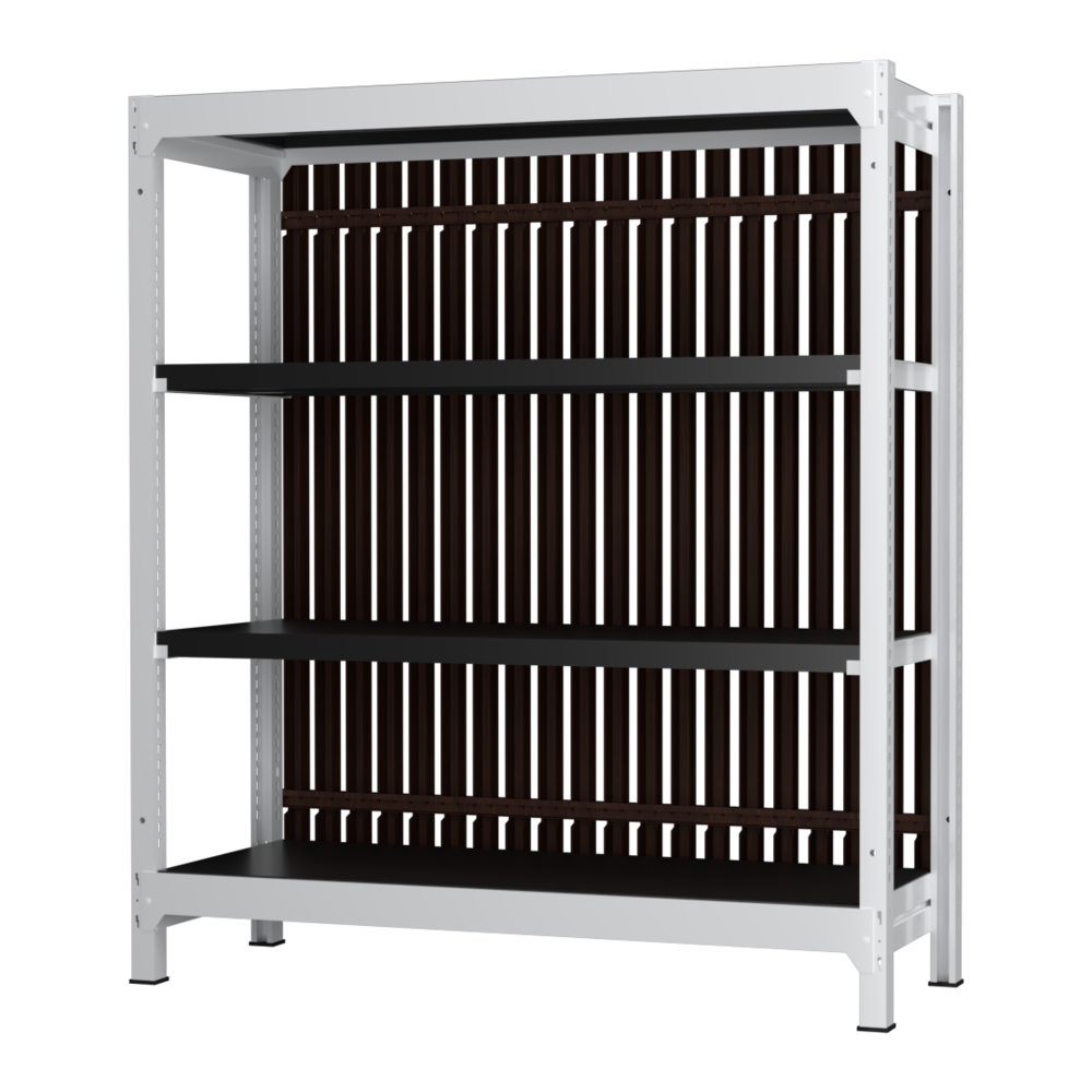 格子ラック ボルトレス 簡単組立 収納効率特化 基本セット W1200タイプ H1400【オフィス家具市場】