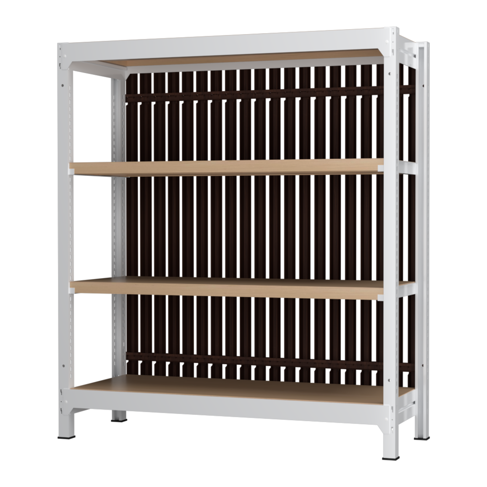 格子ラック ボルトレス 簡単組立 収納効率特化 基本セット W1200タイプ H1400【オフィス家具市場】