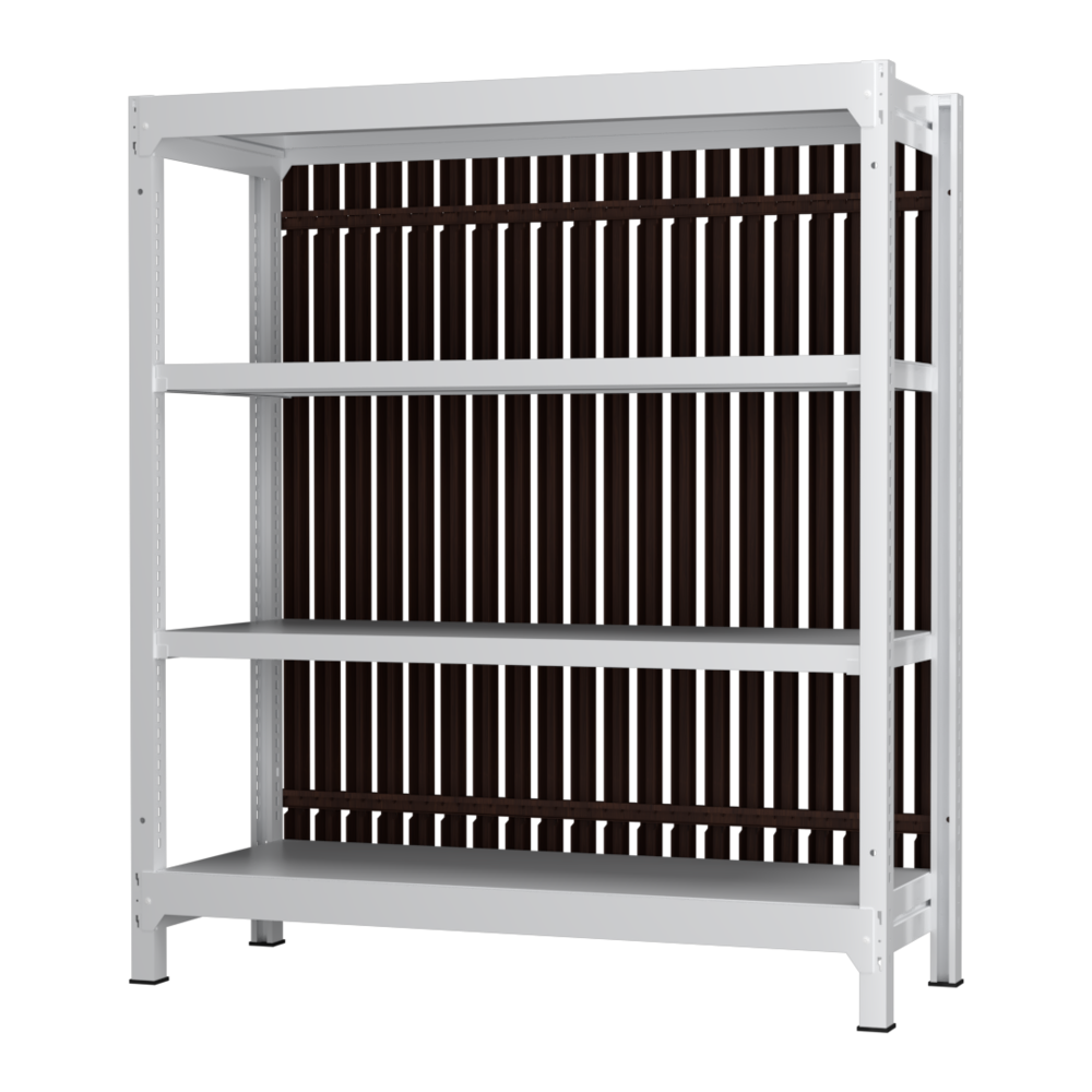 格子ラック ボルトレス 簡単組立 収納効率特化 基本セット W1200タイプ H1400【オフィス家具市場】